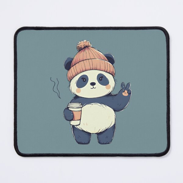 Item preview, Cute Panda Drinking Coffee designed and sold by WanderlustCoCo.
