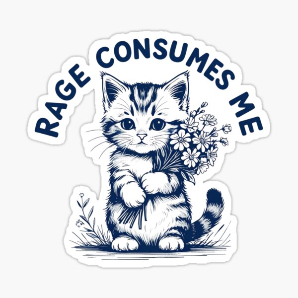 Artikel-Vorschau von Wut verzehrt mich Lustige Katze Blumen, designt und verkauft von Alex Songs.