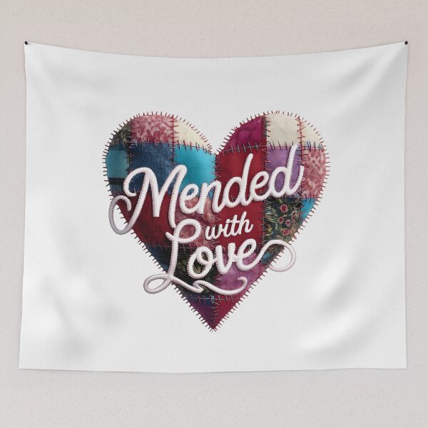 Item preview, Mended with Love - Patchwork Heart Design by LaLi Designs designed and sold by LaLi-Designs.