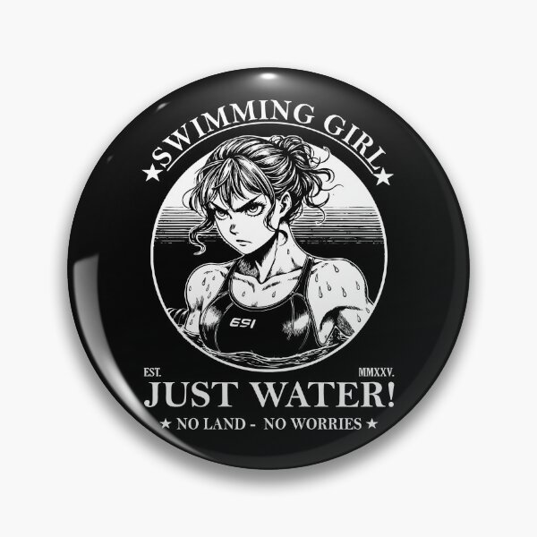 Artikelvorschau, Swimming Girl - Just Water, No Land, No Worries entworfen und verkauft von RetroMaritalArt.