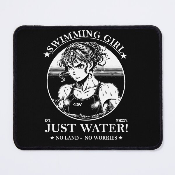 Item preview, Swimming Girl - Just Water, No Land, No Worries designed and sold by RetroMaritalArt.