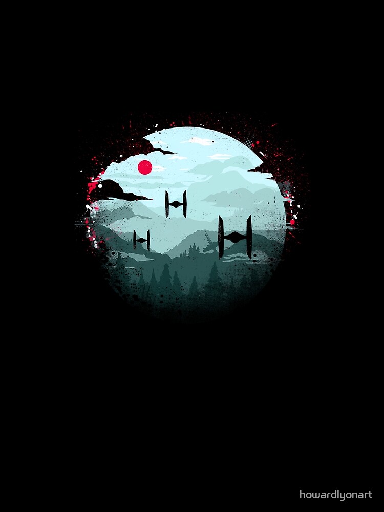 Imagen 5 de 5, Camiseta gráfica con la obra Cazas TIE al amanecer, diseñada y vendida por howardlyonart.