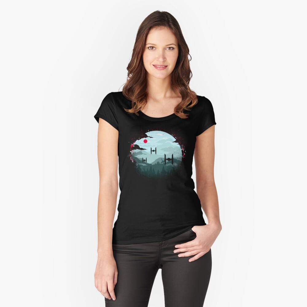 Vista previa del artículo con la obra «Camiseta entallada de cuello ancho», diseñado y vendido por howardlyonart.