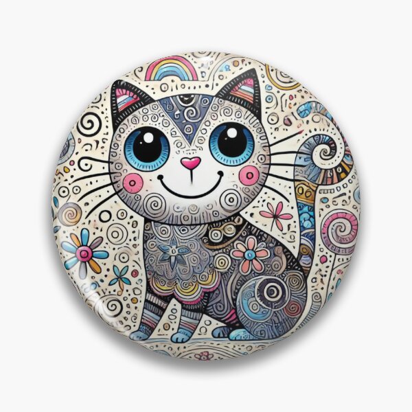 Item preview, Psychedelic Quirky Rainbow Cat  designed and sold by retrosquid.