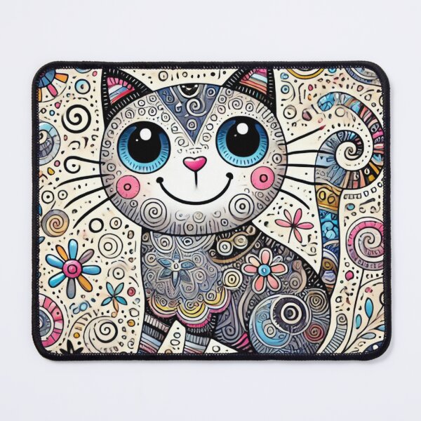 Item preview, Psychedelic Quirky Rainbow Cat designed and sold by retrosquid.