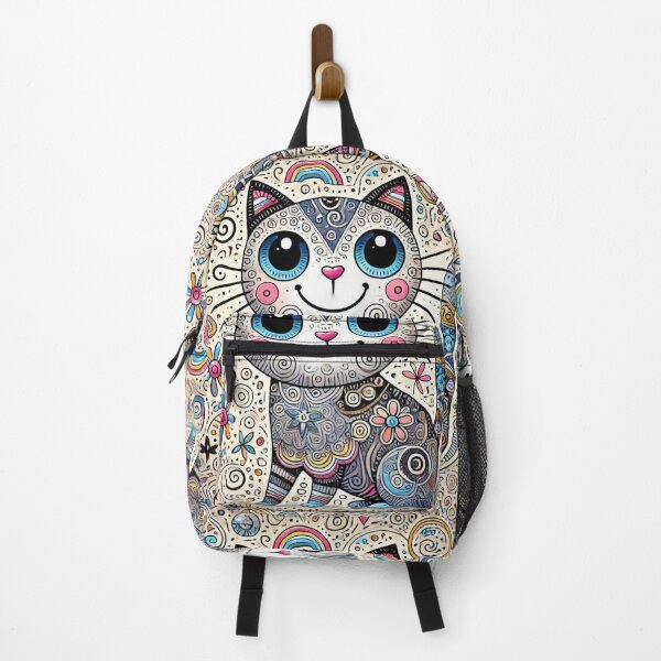 Item preview, Psychedelic Quirky Rainbow Cat designed and sold by retrosquid.