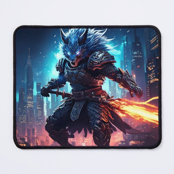 Item preview, Azure Wolf Blademaster of the Neon City designed and sold by PiNGGoGoRi.