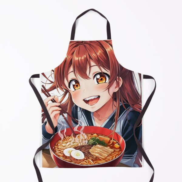 Item preview, Anime girl eating ramen designed and sold by ShopTwentyFour.