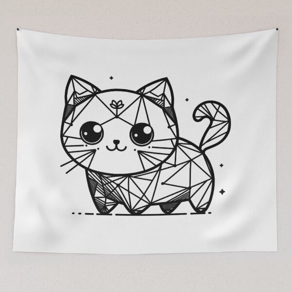 Item preview, Cute Geo Cat, Cat lover, lonely cat, Cat mom, Animal lover, Cat dad designed and sold by WorlDigitalArts.