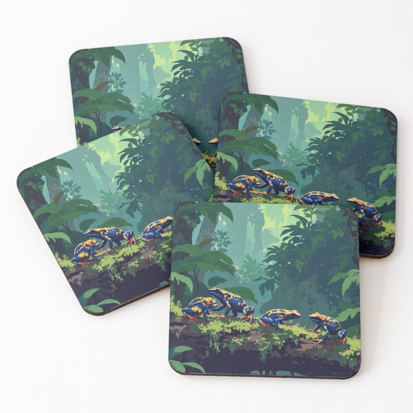 Item preview, Vibrant hopscotch luminous poison dart frogs in an designed and sold by MadeByHaresShop.