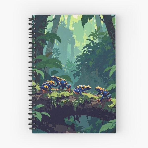 Item preview, Vibrant hopscotch luminous poison dart frogs in an designed and sold by MadeByHaresShop.