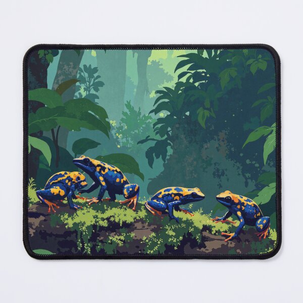 Item preview, Vibrant hopscotch luminous poison dart frogs in an designed and sold by MadeByHaresShop.