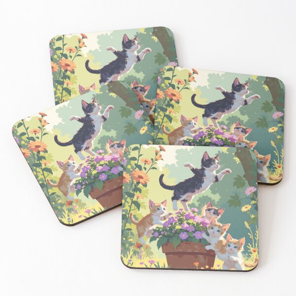 Item preview, Playful paws amidst blooming bliss designed and sold by MadeByHaresShop.