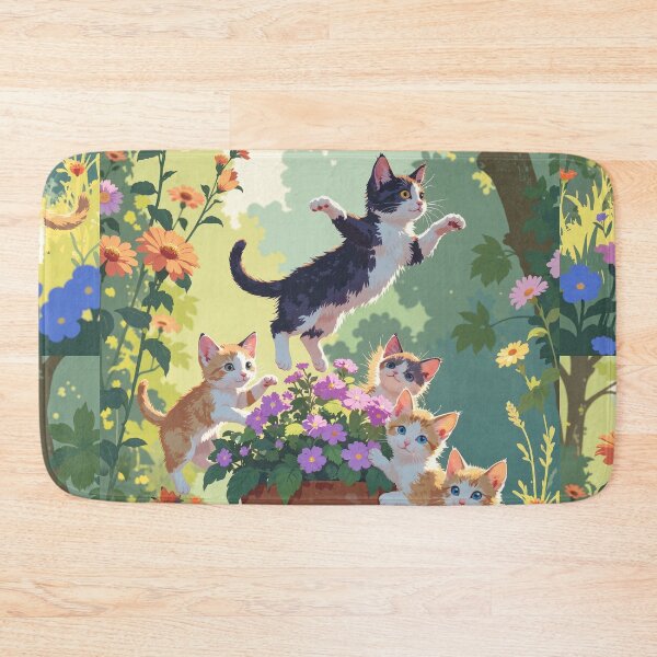 Item preview, Playful paws amidst blooming bliss designed and sold by MadeByHaresShop.