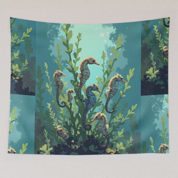 Item preview, Seahorse symphony a dance among seaweeds designed and sold by MadeByHaresShop.