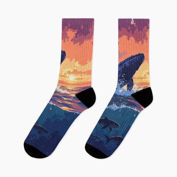 Item preview, Majesty unveiled humpback whale breach under fire sunset designed and sold by MadeByHaresShop.
