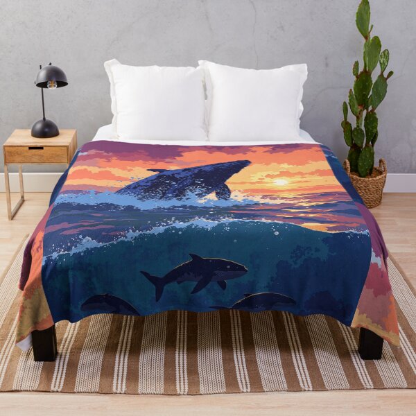 Item preview, Majesty unveiled humpback whale breach under fire sunset designed and sold by MadeByHaresShop.
