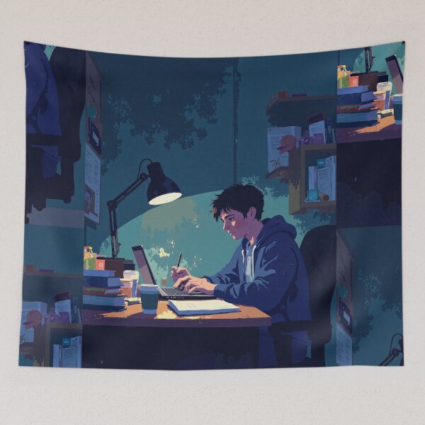 Item preview, Flickering focus latenight study sessions designed and sold by MadeByHaresShop.