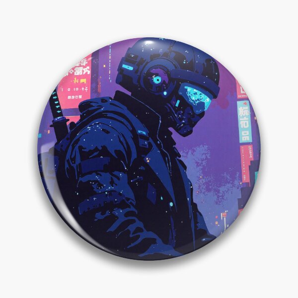 Item preview, Neon guardian the cyber vigilante designed and sold by MadeByHaresShop.