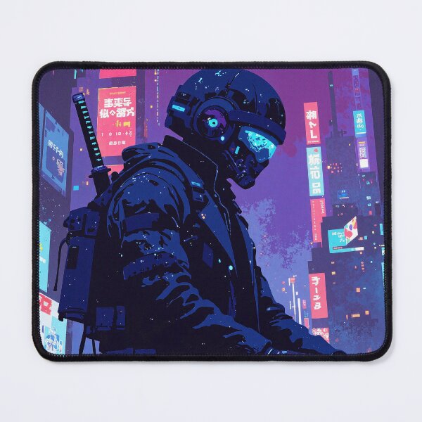 Item preview, Neon guardian the cyber vigilante designed and sold by MadeByHaresShop.