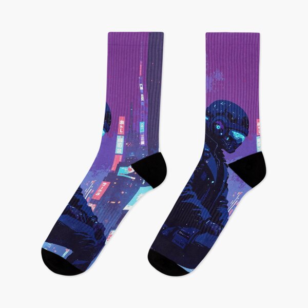 Item preview, Neon guardian the cyber vigilante designed and sold by MadeByHaresShop.