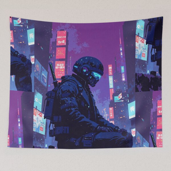 Item preview, Neon guardian the cyber vigilante designed and sold by MadeByHaresShop.