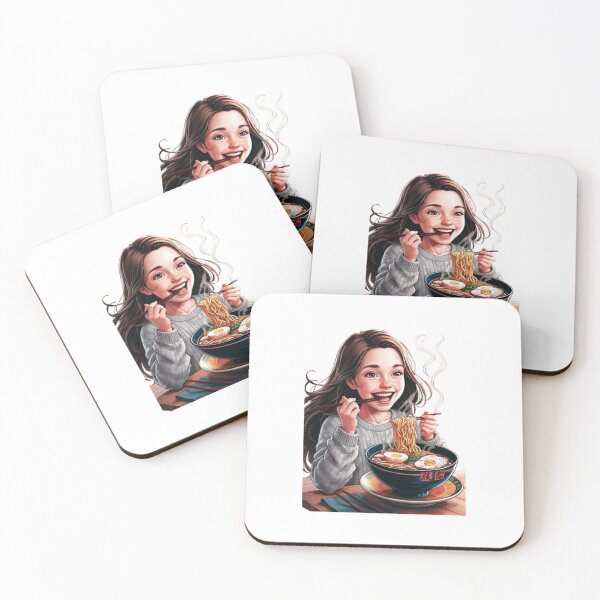 Item preview,  Anime girl eating ramen designed and sold by ShopTwentyFour.