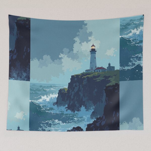 Item preview, Isolated guardian wracked lighthouse designed and sold by MadeByHaresShop.