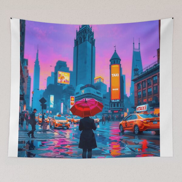Item preview, Crimson Umbrella in Dusk's Symphony designed and sold by PanoramaPrints.