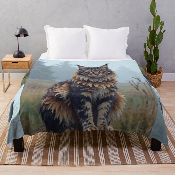 Item preview, Whispers amongst the mist the watchful maine coon designed and sold by ShroomForge.