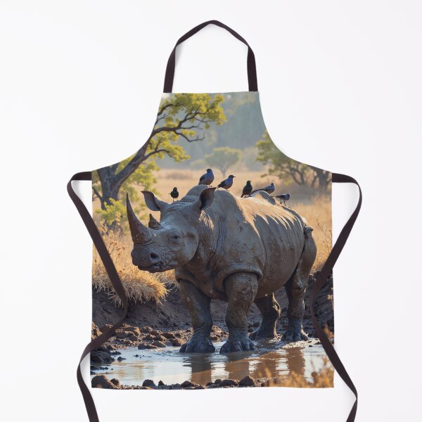 Item preview, Majestic rhino basking under soft afternoon sun designed and sold by ShroomForge.