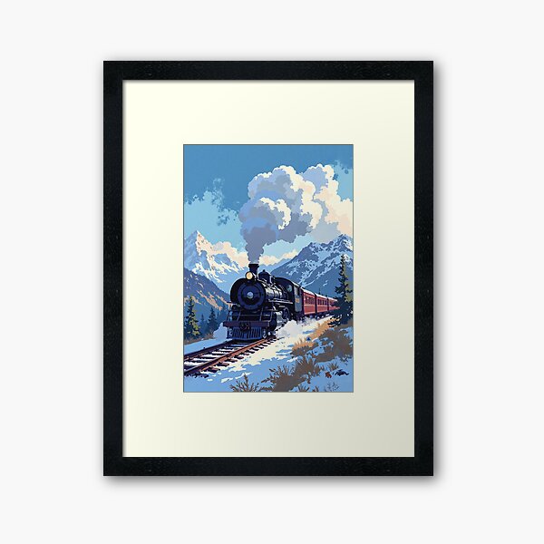 Aperçu de l'œuvre Le voyage romantique à vapeur à travers les sommets enneigés créée et vendue par ShroomForge.