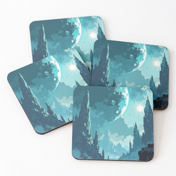 Item preview, Shimmering sunset on crystalline planet designed and sold by ShroomForge.