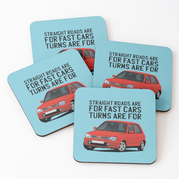 Item preview, Straight roads are for fast cars, turns are for Nissan Micra / March red designed and sold by knappidesign.