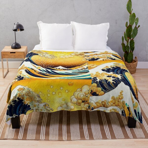 Item preview, The Great Wave off Kanagawa infused with gold. Mashup of Klimt and Hokusai designed and sold by CristalleLisa.