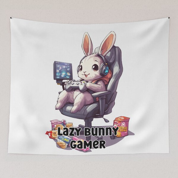 Item preview, Lazy Bunny Gamer designed and sold by PrintsByFrank.