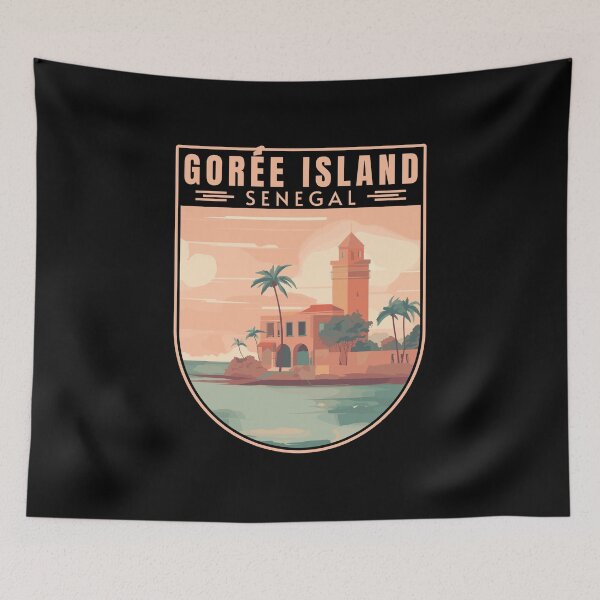 Item preview, Gorée Island in Dakar Senegal Retro Travel Art Emblem designed and sold by MaateoDesign.