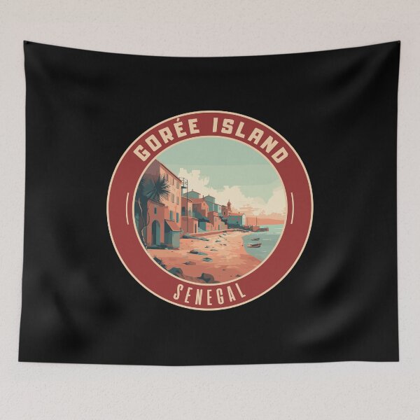 Item preview, Gorée Island in Dakar Senegal Retro Travel Art Emblem designed and sold by MaateoDesign.