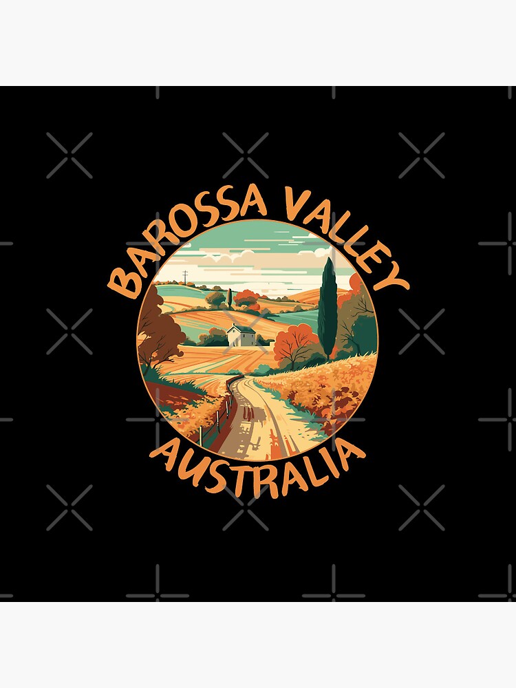 Thumbnail 3 of 3, Pin, Barossa Valley in South Australia Retro Art Travel Emblem designed and sold by MaateoDesign.