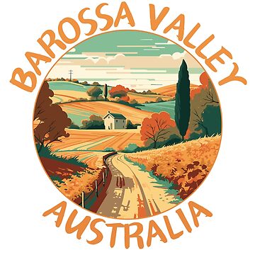 Artwork thumbnail, Barossa Valley in South Australia Retro Art Travel Emblem by MaateoDesign