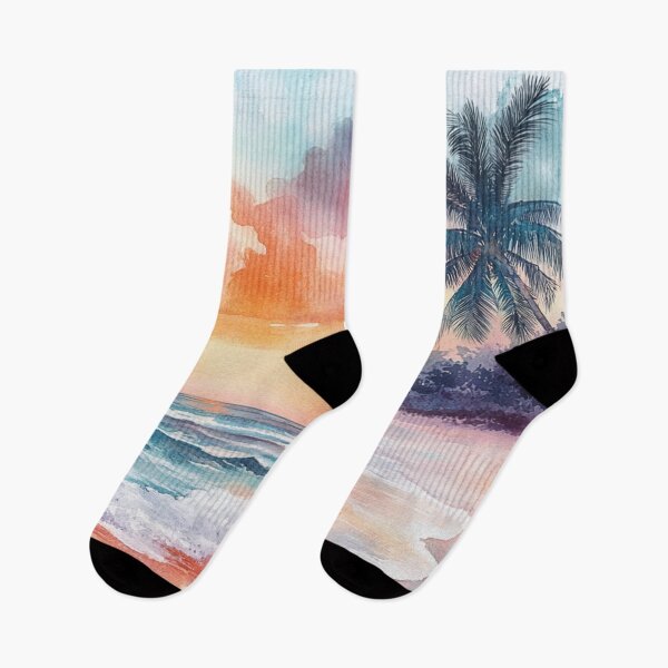 Item preview, Summer Watercolor Vibrant Tropical Beach designed and sold by KPArtzaaany.