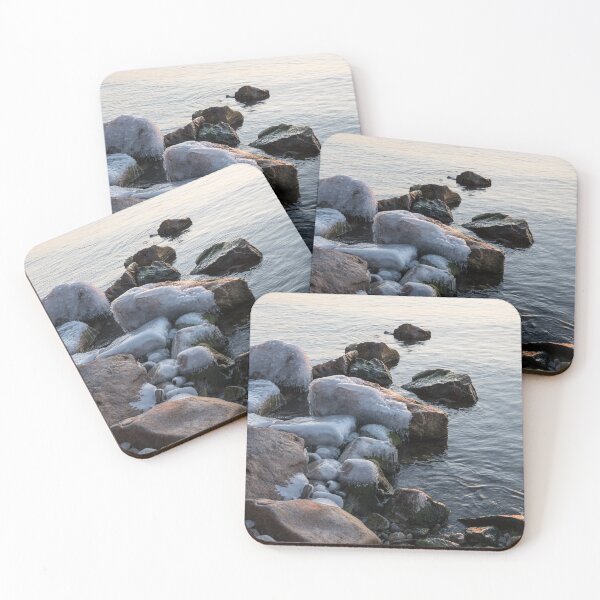 Item preview, Softly Lit Icy Rocks on the Shore of Lake Ontario designed and sold by Georgia Mizuleva.