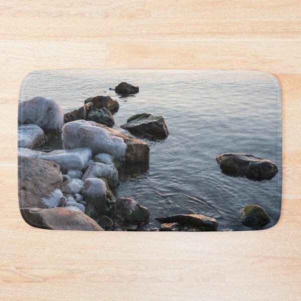 Item preview, Softly Lit Icy Rocks on the Shore of Lake Ontario designed and sold by Georgia Mizuleva.