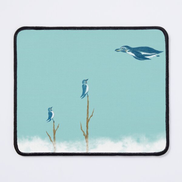 Item preview, A flying penguin and swallows over the cloud designed and sold by greenPQBstudio.