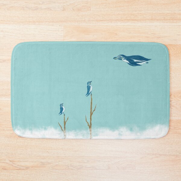 Item preview, A flying penguin and swallows over the cloud designed and sold by greenPQBstudio.