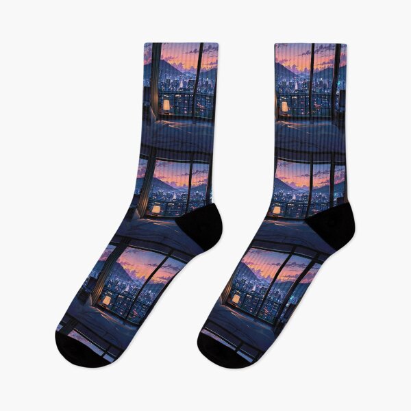 Item preview, Night Views Japanese Winter Room Sky Mountains Art designed and sold by ART ATTACK ZONE.
