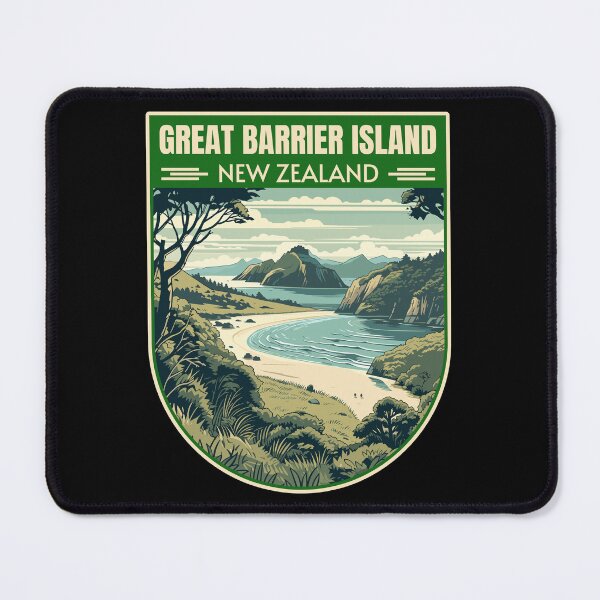 Item preview, Great Barrier Island in New Zealand Retro Travel Art Landscape designed and sold by MaateoDesign.