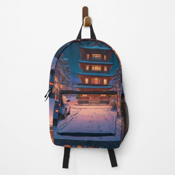 Item preview, Temple Views Japanese Winter Room Sky Mountains Art designed and sold by ART ATTACK ZONE.