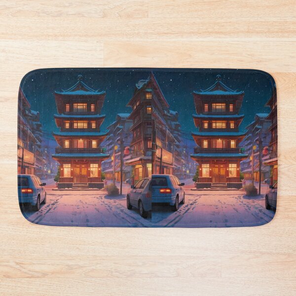 Item preview, Temple Views Japanese Winter Room Sky Mountains Art designed and sold by ART ATTACK ZONE.