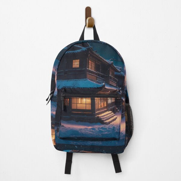 Item preview, Houses Views Japanese Winter Room Sky Mountains Art designed and sold by ART ATTACK ZONE.